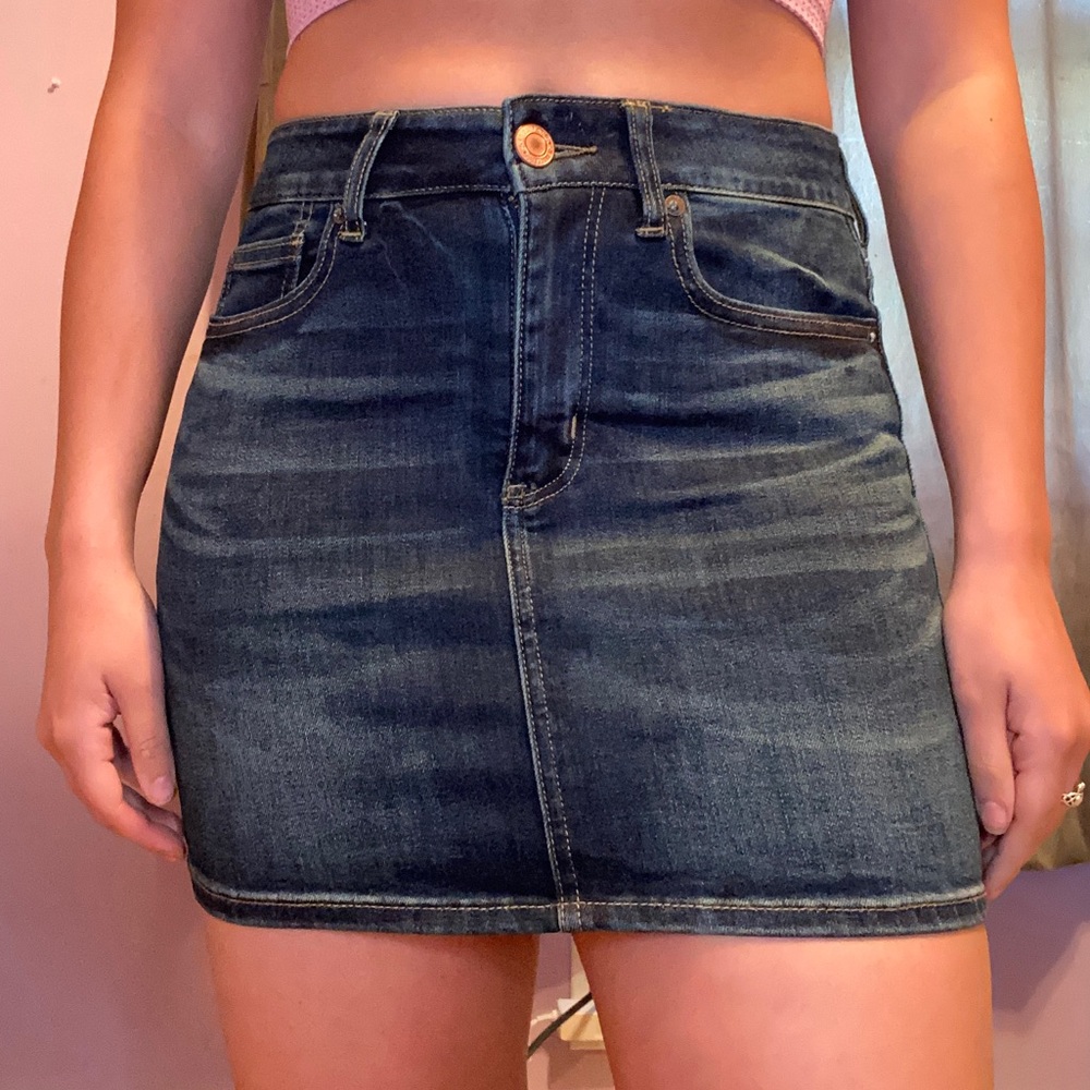 American eagle high waisted denim skirt